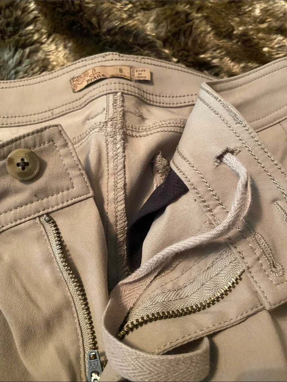 Prana Light Taupe Drawstring Cargo Pants - Picture 2 of 4